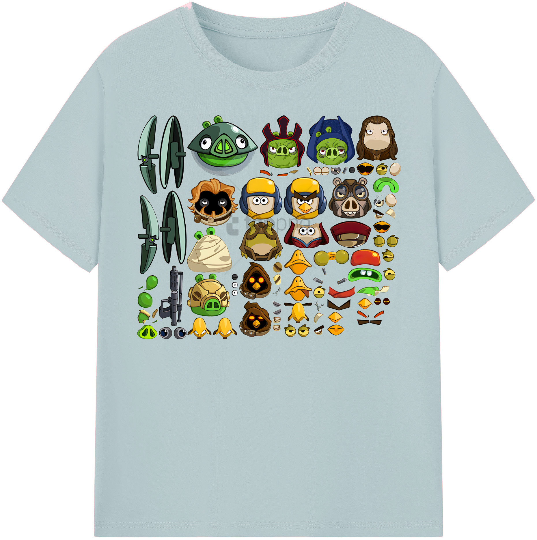 （画像用） Angry Birds アングリーバード 綿100％半袖Tシャツ（フロントプリント）